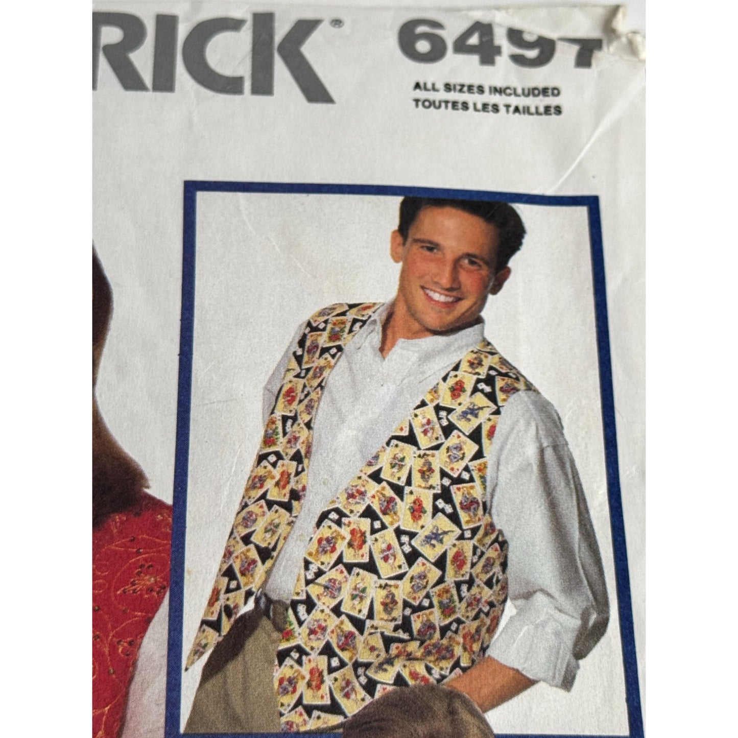 Butterick Sewing Pattern 6497 Unisex Vest All Sizes Loose Fitting Button Front