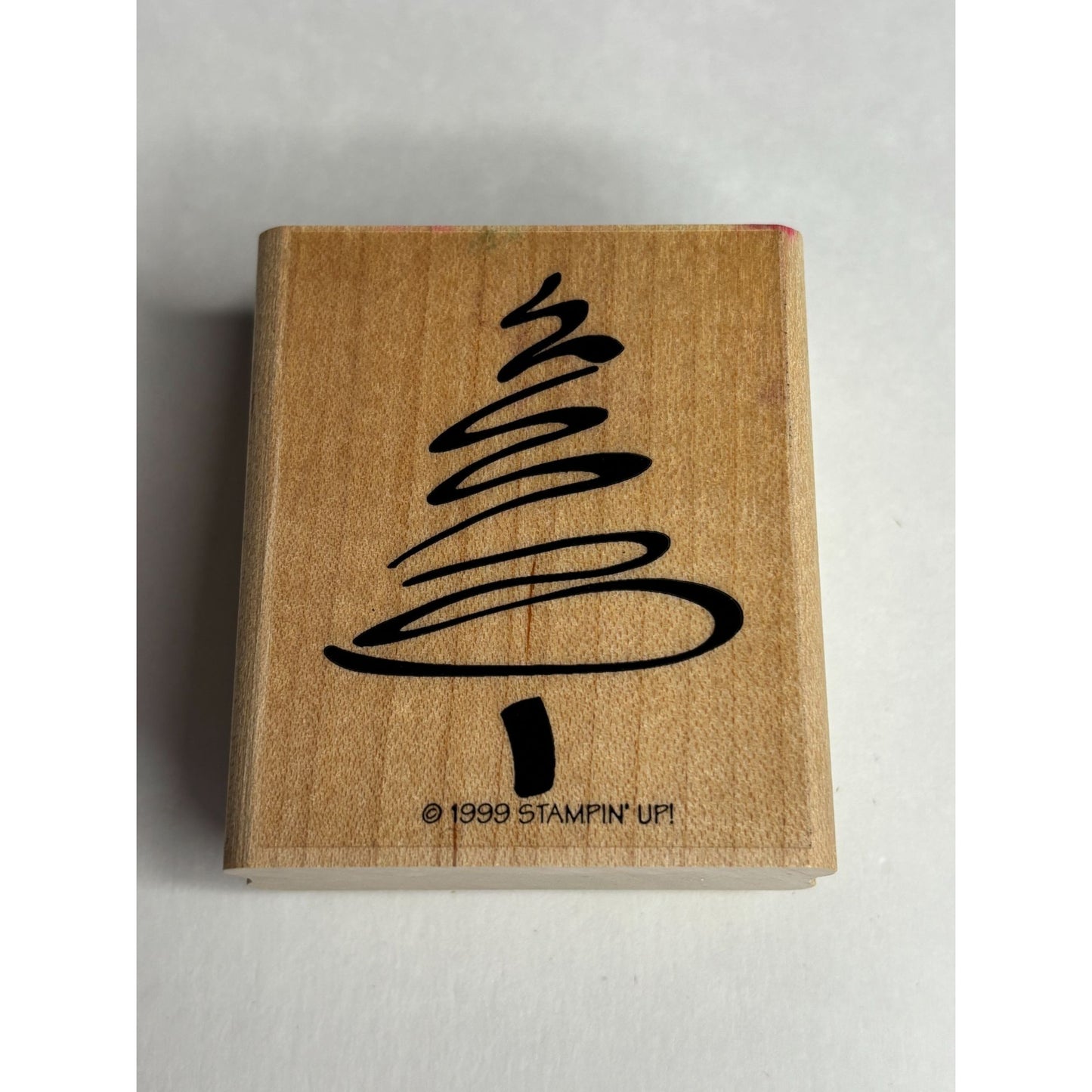 Stampin Up Rubber Stamp Christmas Tree Scribble Whimsical Small Card Making