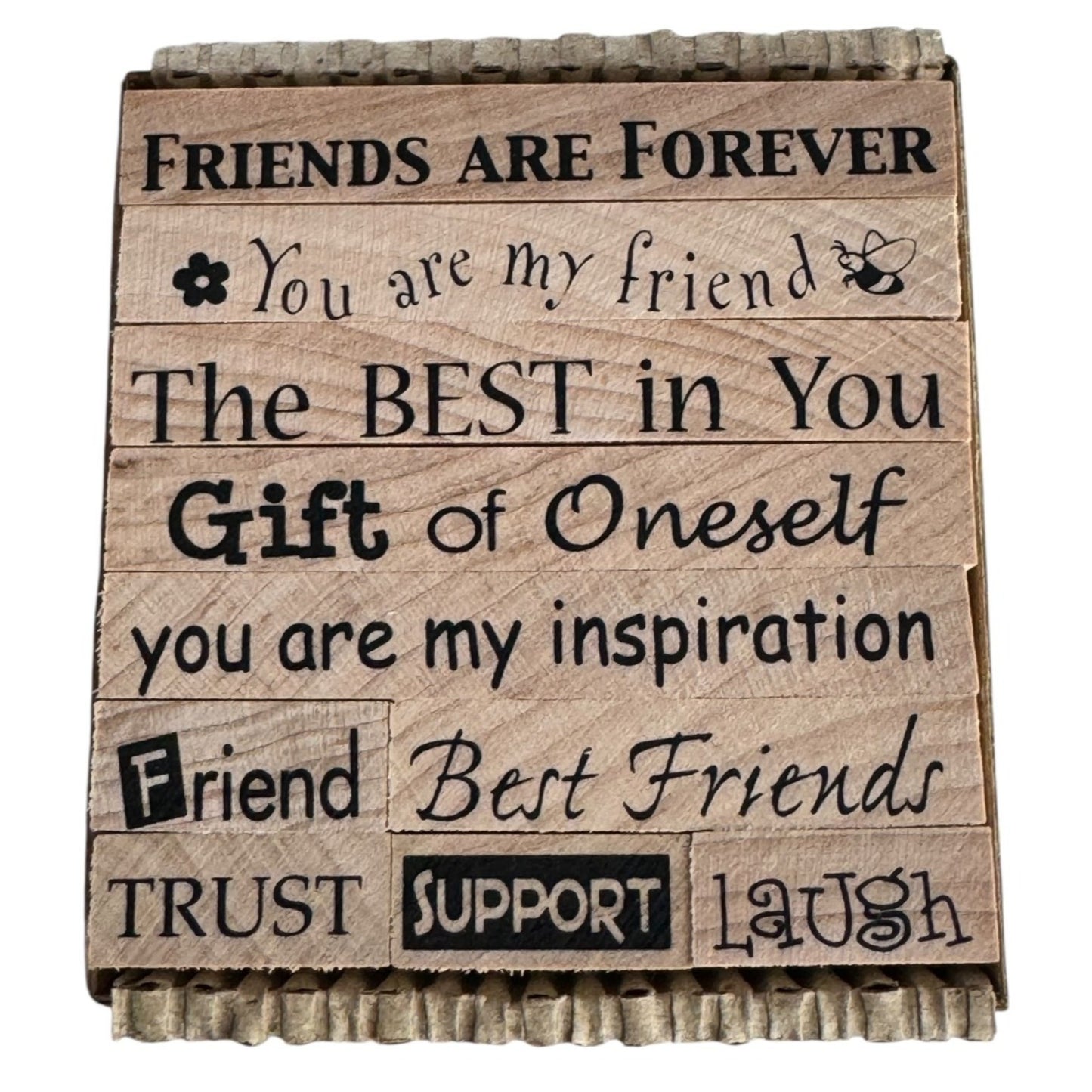 PSX Rubber Stamp Set Pixie Expressions Friend Friendship Tiny Words Inspiration