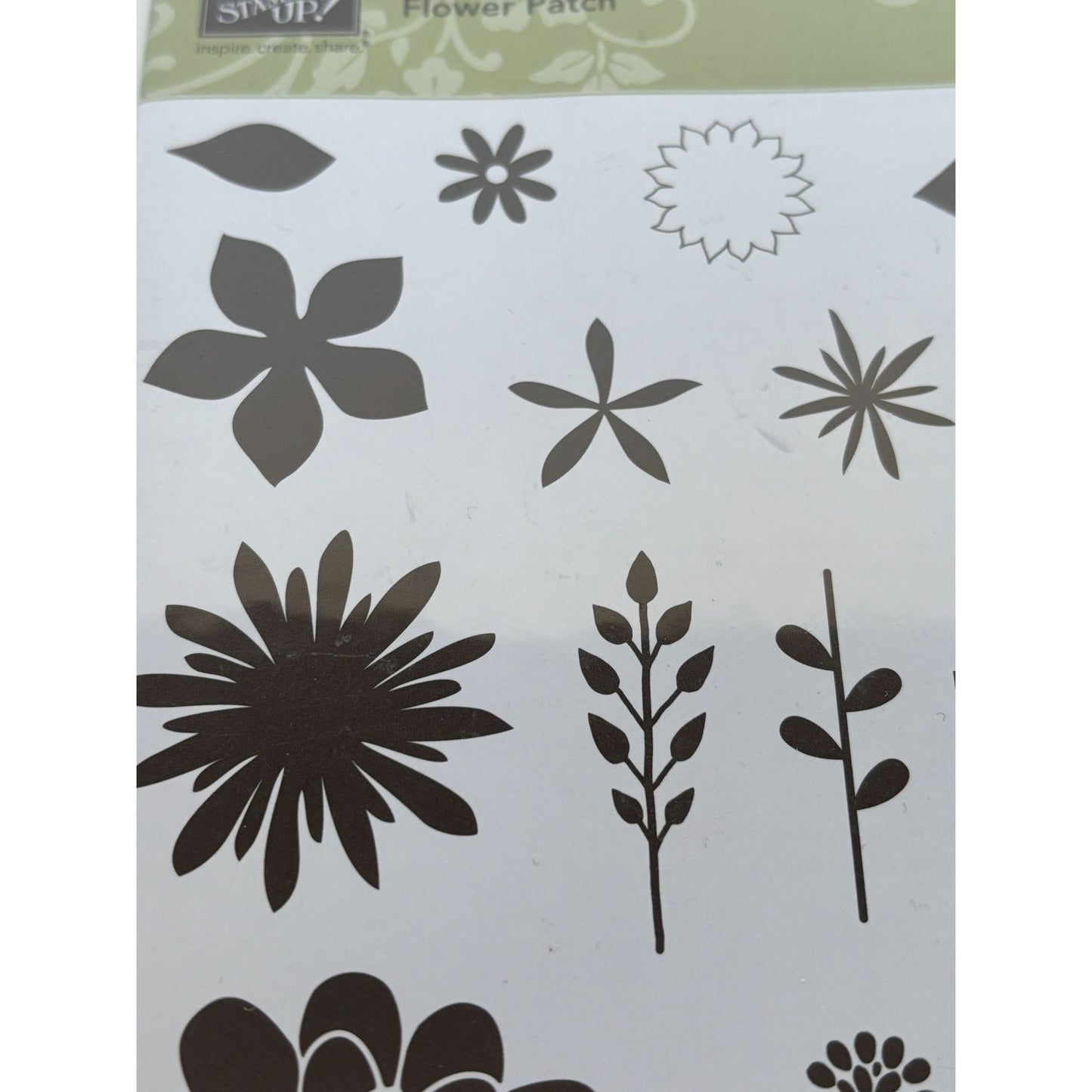 Stampin Up Flower Patch Acrylic Stamp Set Happy Blooming Birthday Be You 2 Step