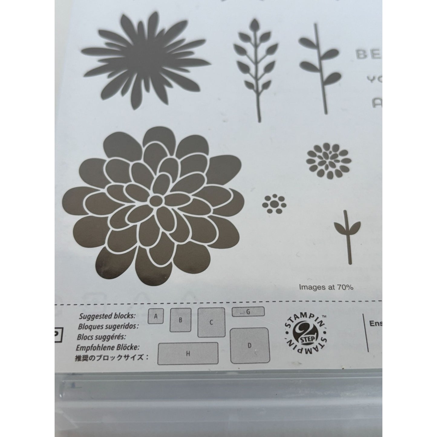 Stampin Up Flower Patch Acrylic Stamp Set Happy Blooming Birthday Be You 2 Step