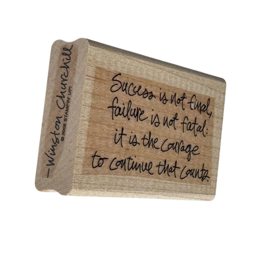 Stampin Up Rubber Stamp Winston Churchill Quote Success Failure Courage Counts