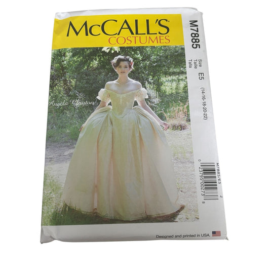 McCalls Sewing Pattern M7885 Princess Costume Dress Ball Gown Boned Bodice 14-22