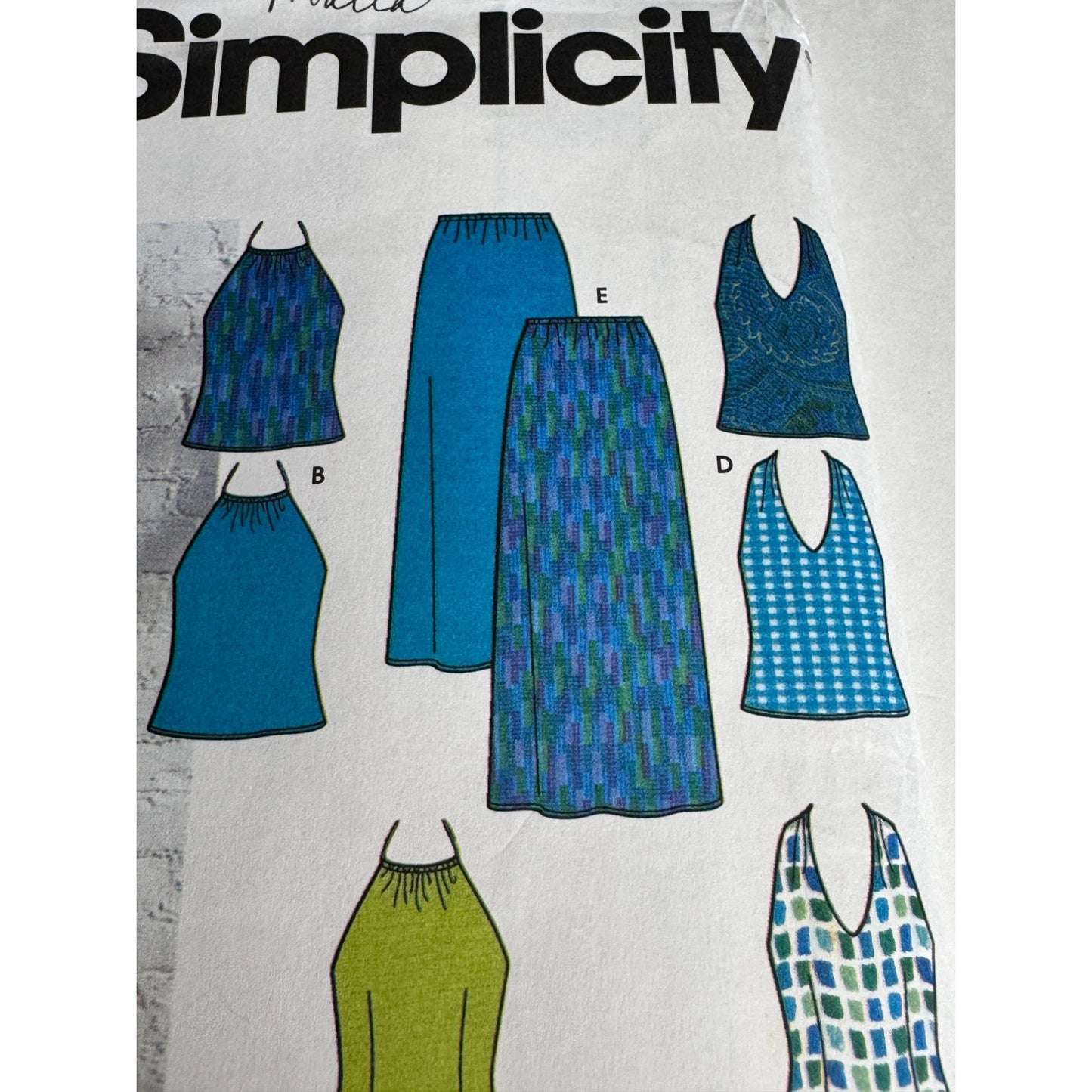 Simplicity Sewing Pattern 9688 Halter Dress Top Skirt Summer Sizes 6-16 Uncut