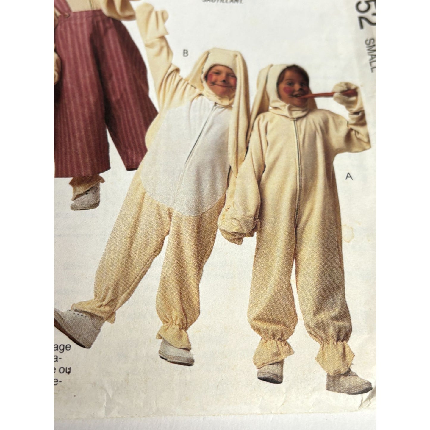 McCalls Sewing Pattern 5652 Bunny Costume Easter Halloween Kids Size 3 4 Uncut