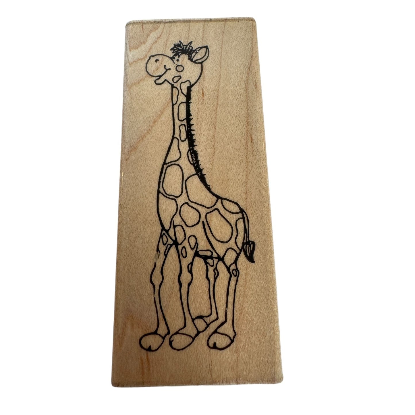 DOTS Rubber Stamp Giraffe Smiling Cute Kids Zoo Animal Card Making Vertical P115