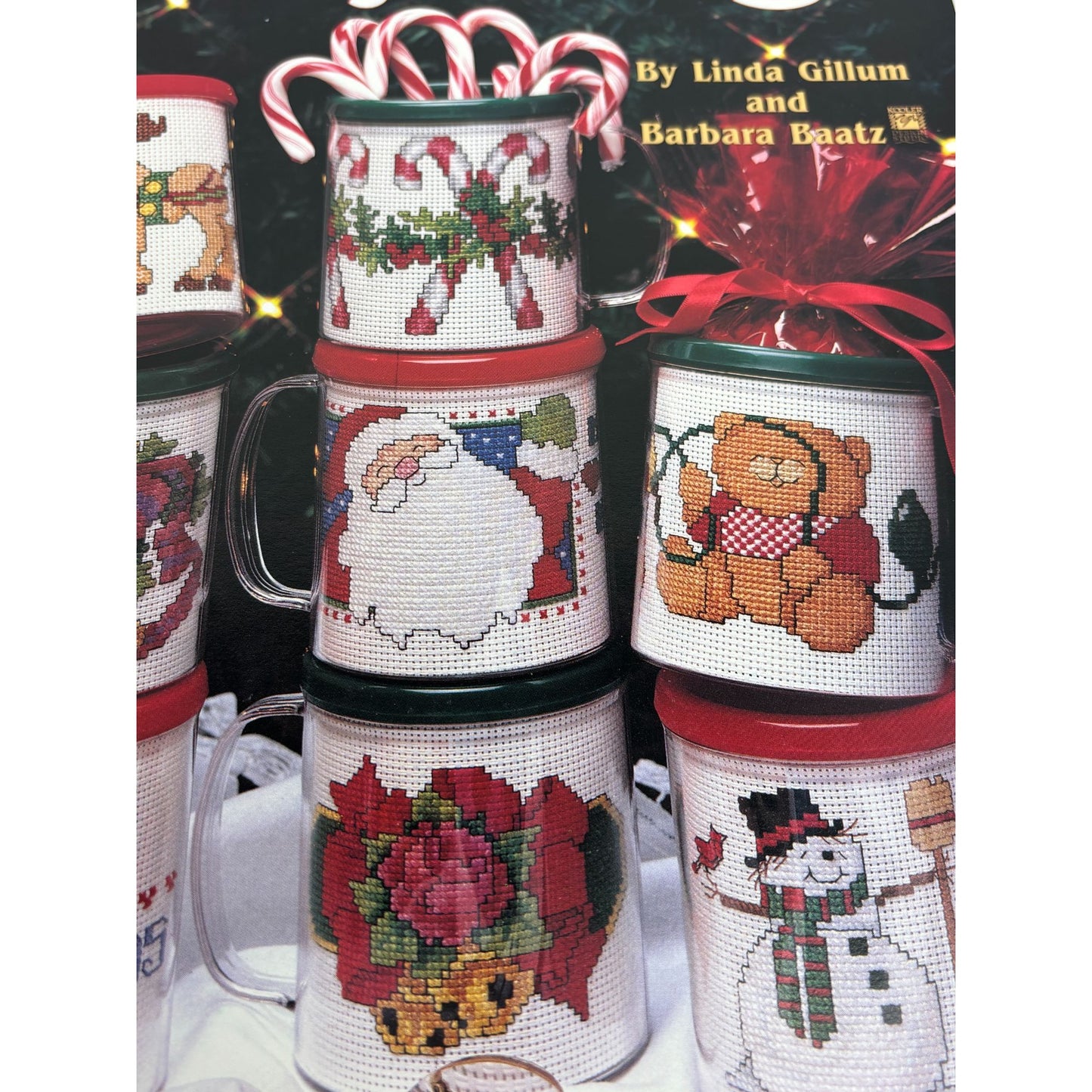 Leisure Arts Merry Mugs Cross Stitch Pattern Leaflet 2357 Candy Canes Reindeer