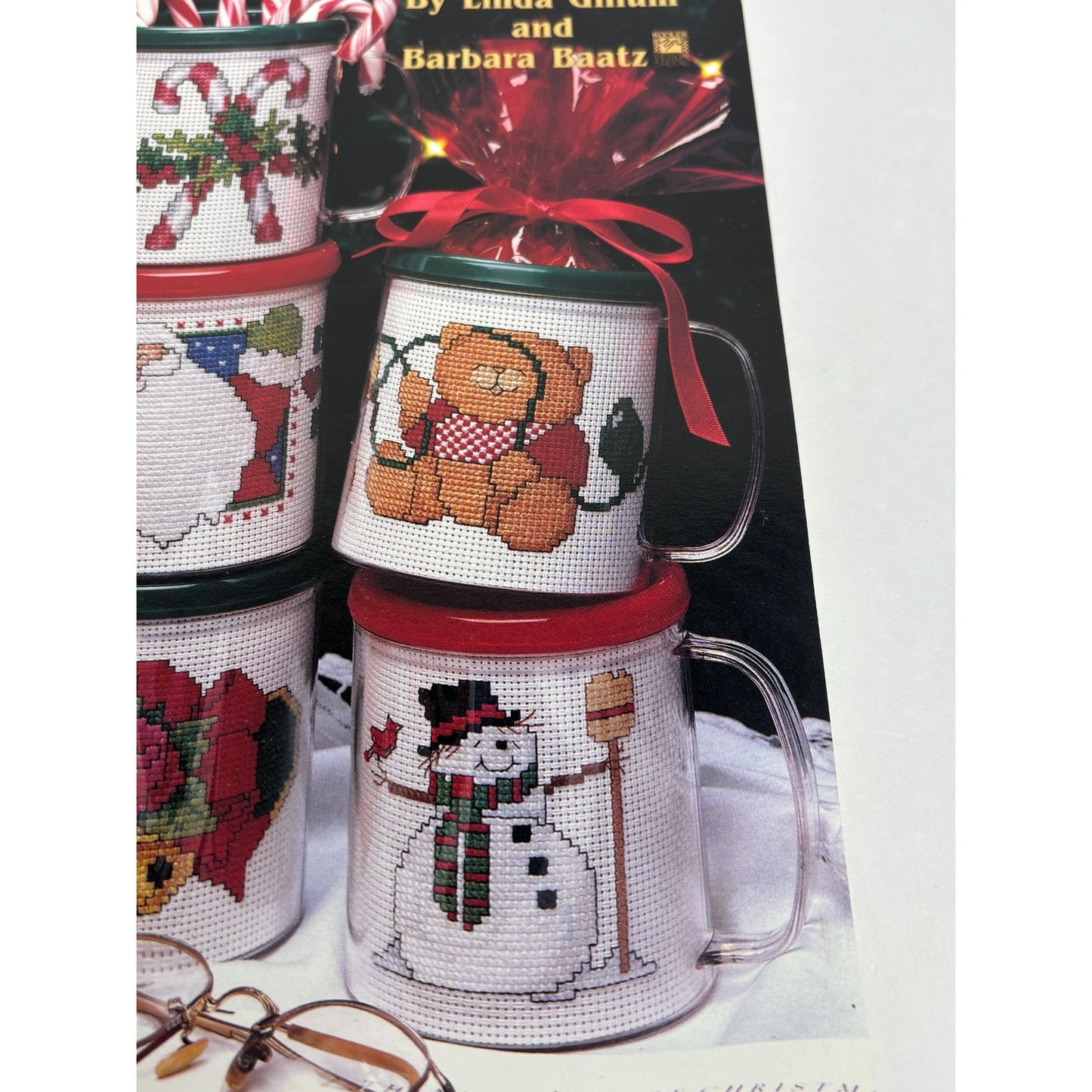 Leisure Arts Merry Mugs Cross Stitch Pattern Leaflet 2357 Candy Canes Reindeer