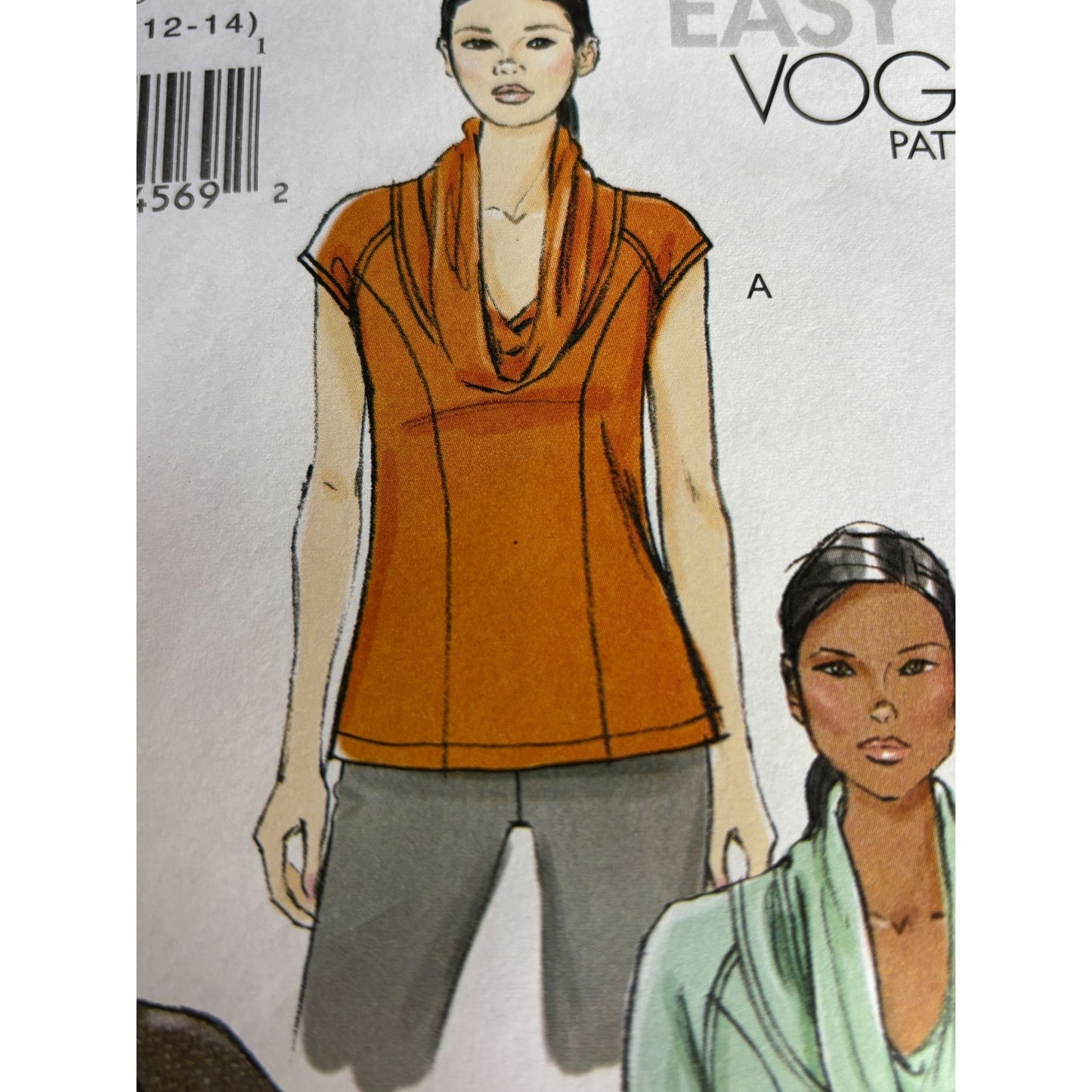 Vogue Sewing Pattern V8831 Misses Top and Tunic Easy Deep Cowl Neck 6-14 UC