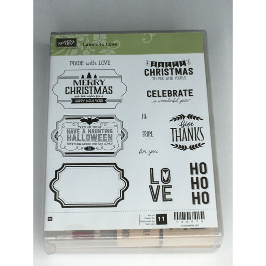 Stampin Up Labels to Love Rubber Stamps Christmas Gift Tag Card Making Holidays