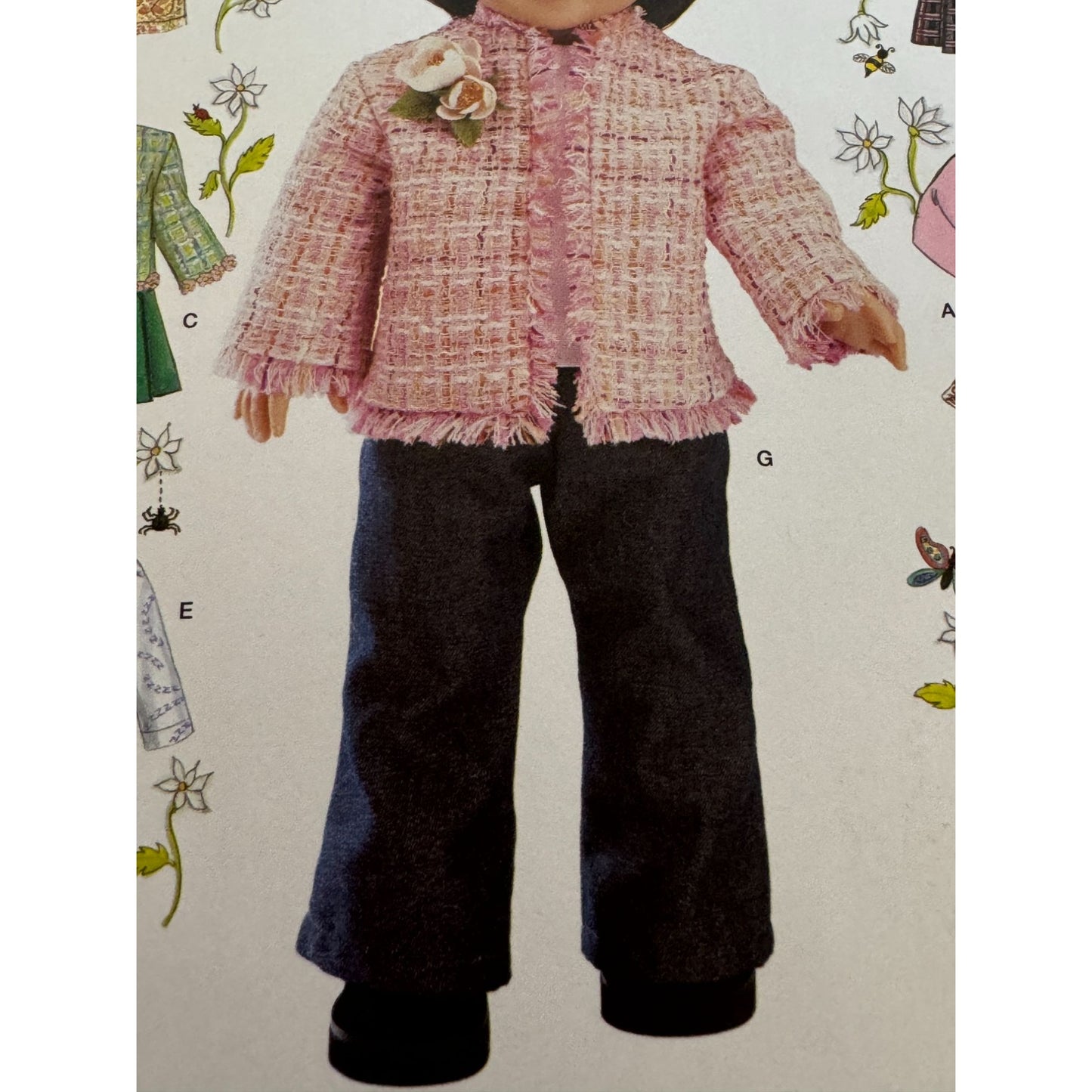 Simplicity Sewing Pattern 4297 Doll Clothing Outfit Top Pants Jacket Skirt 18 in