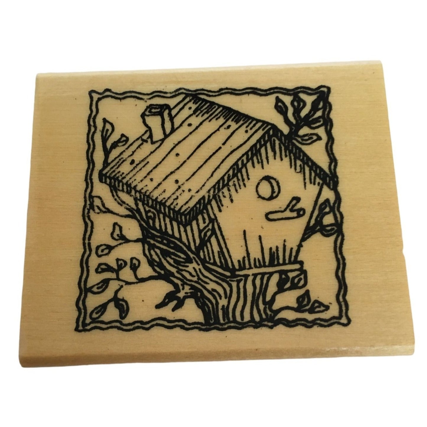 Anitas Birdhouse Rubber Stamp Spring Garden Yard Framed Card Making Wood Mounted