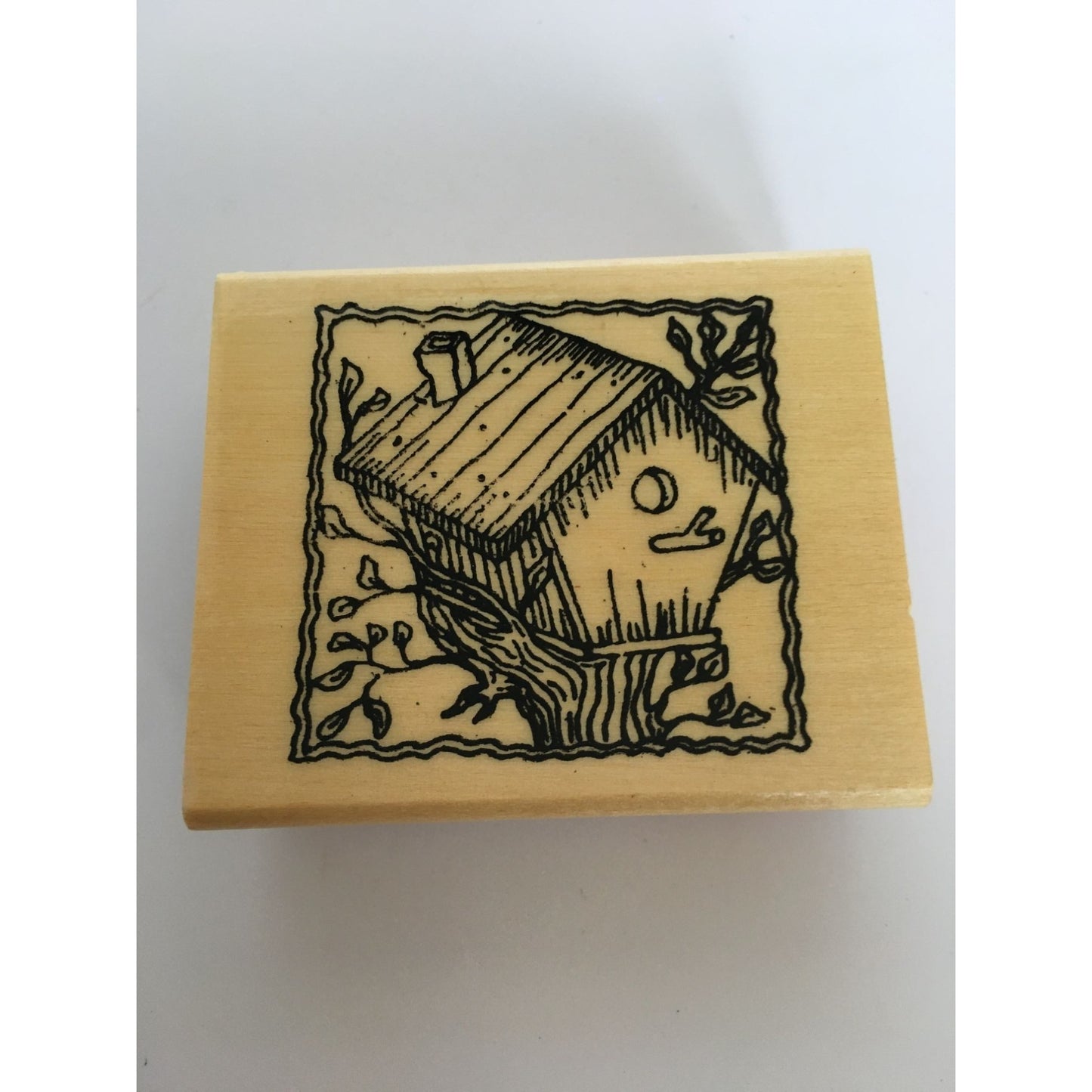 Anitas Birdhouse Rubber Stamp Spring Garden Yard Framed Card Making Wood Mounted