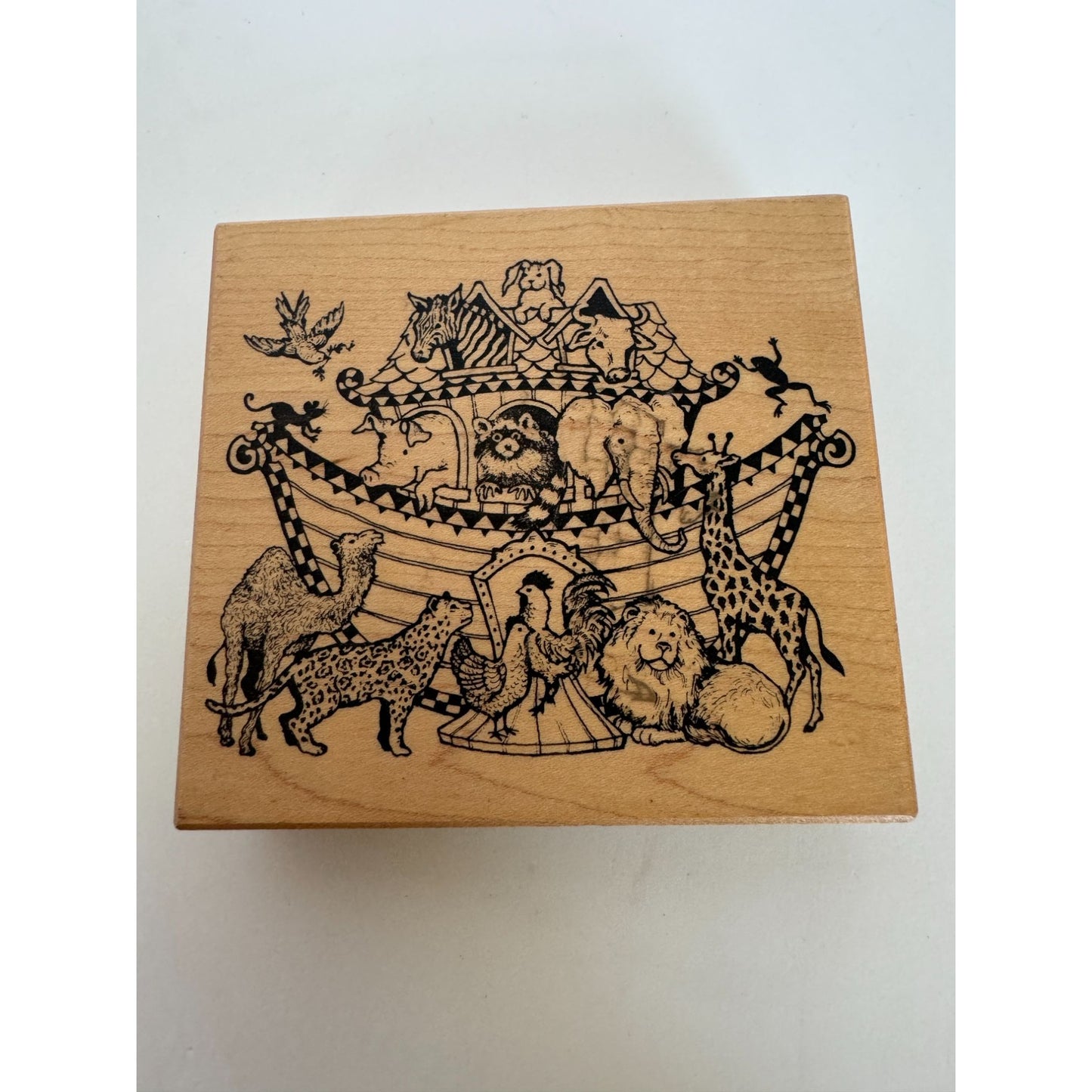 PSX Rubber Stamp Noah's Ark Animals Camel Lion Elephant Giraffe Card Making