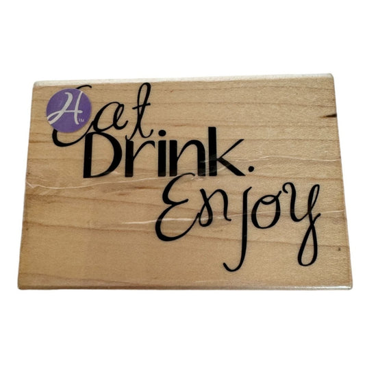 Hampton Art Rubber Stamp Eat Drink Enjoy Dinner Party Invitation Card Making