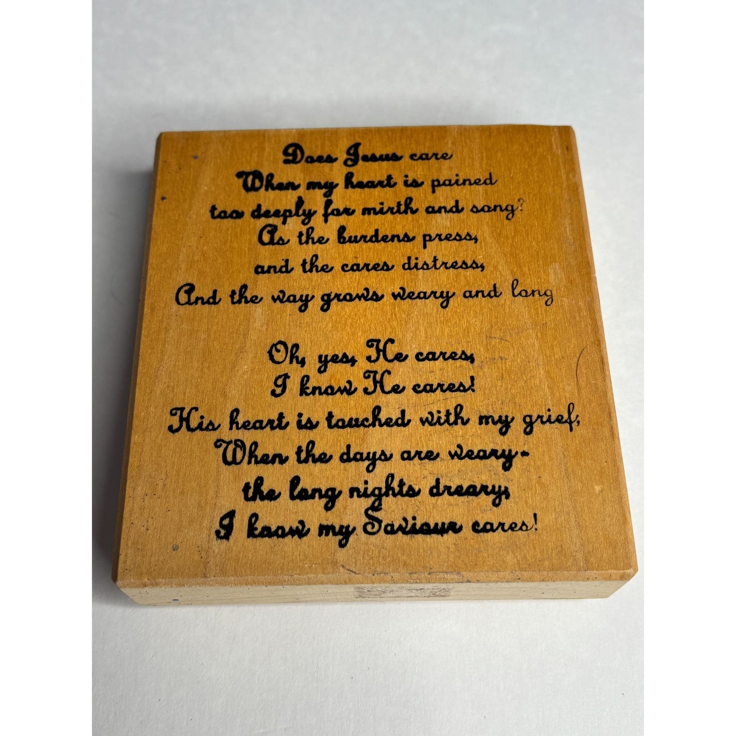 Golden Rule Supply Rubber Stamp Does Jesus Care Religious Christian Inspiration