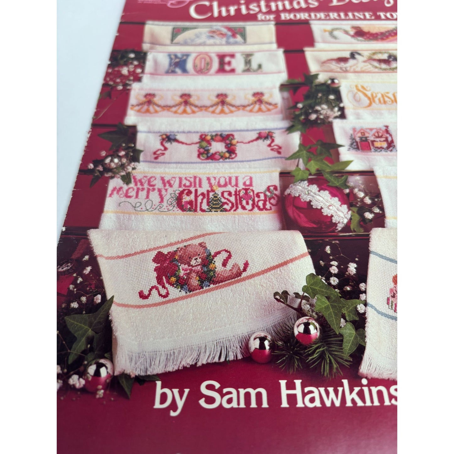 American School Of Needlework Christmas Designs For Borderline Towels Santa Noel