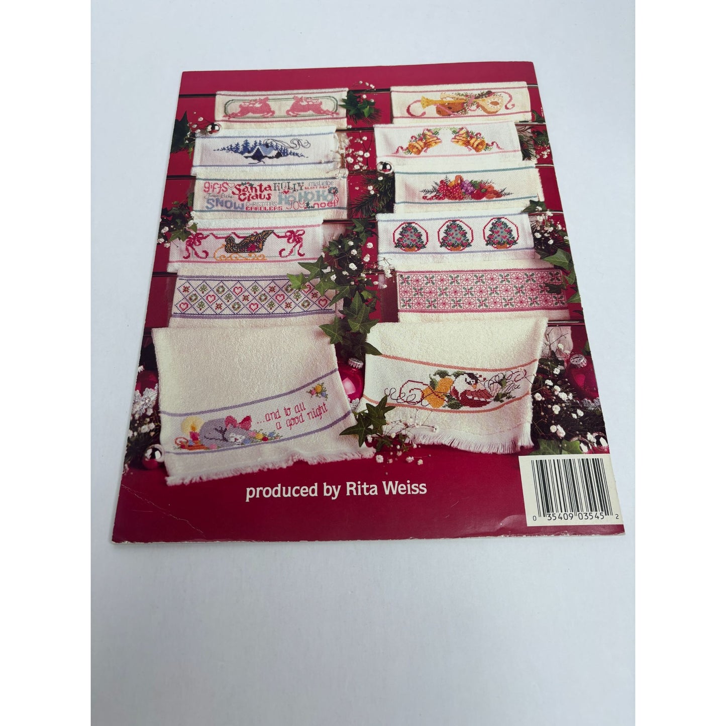 American School Of Needlework Christmas Designs For Borderline Towels Santa Noel