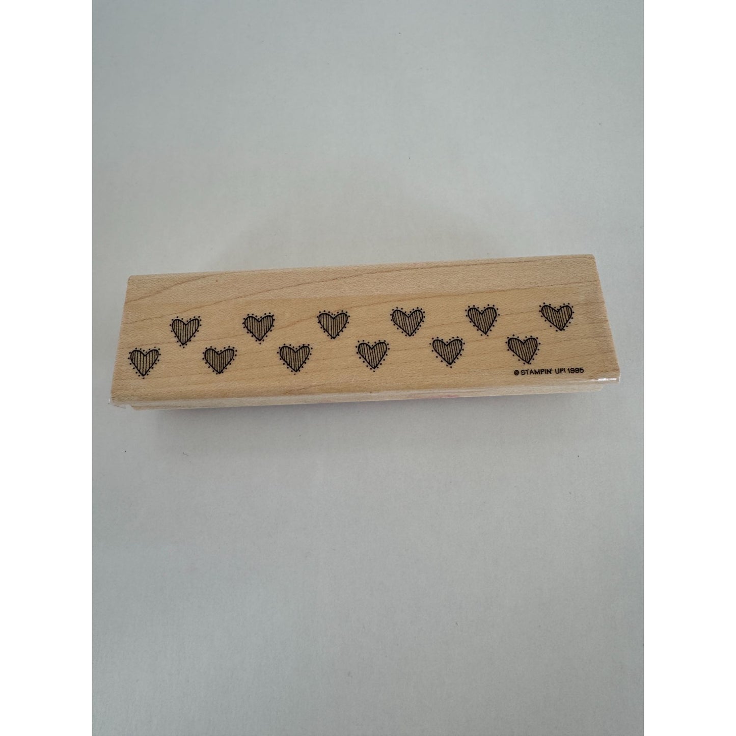 Stampin Up Rubber Stamp Striped Heart Pattern Country Sewing Border Card Making