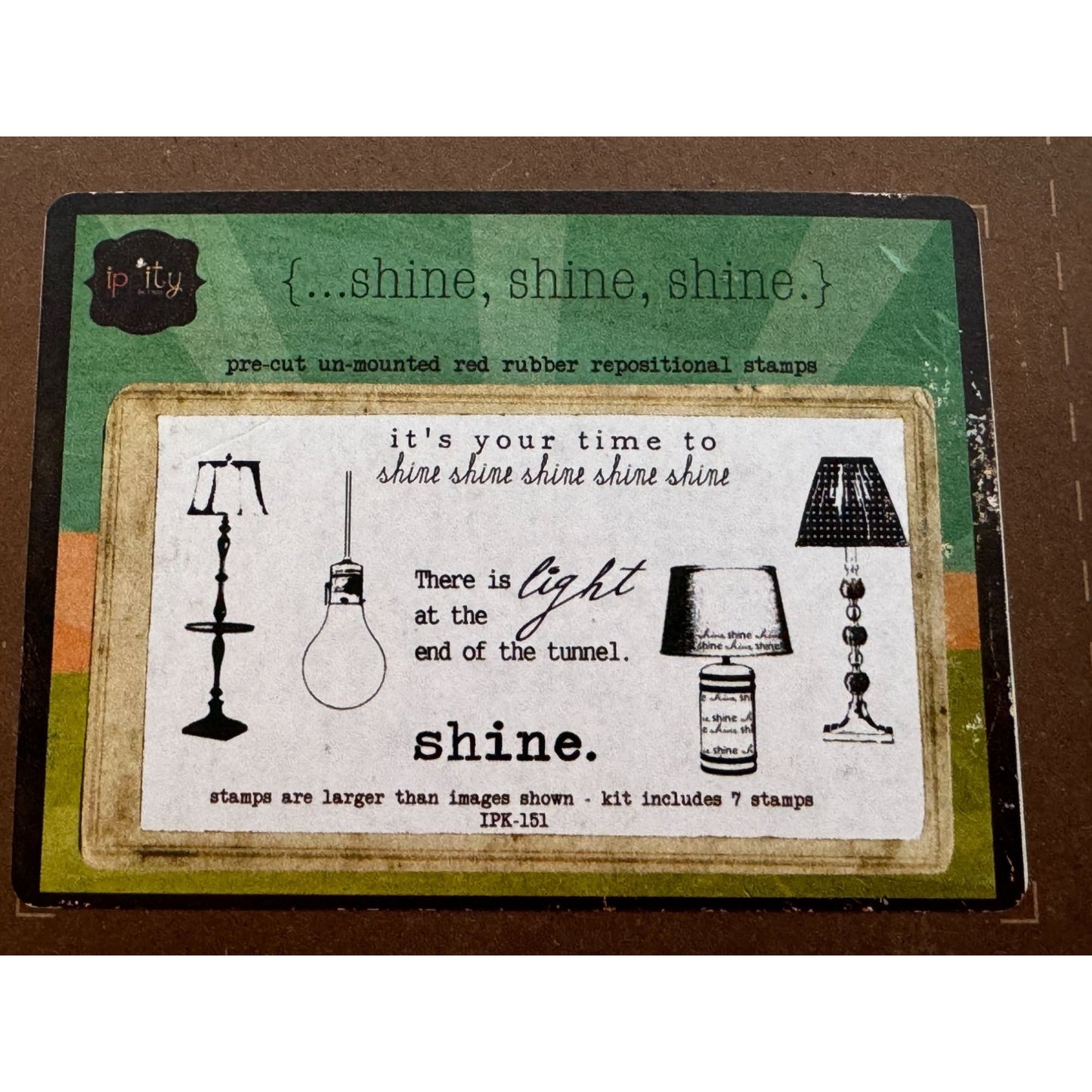 Unity Stamp Company Unmounted Rubber Stamps Time to Shine Lamp Lightbulb Light