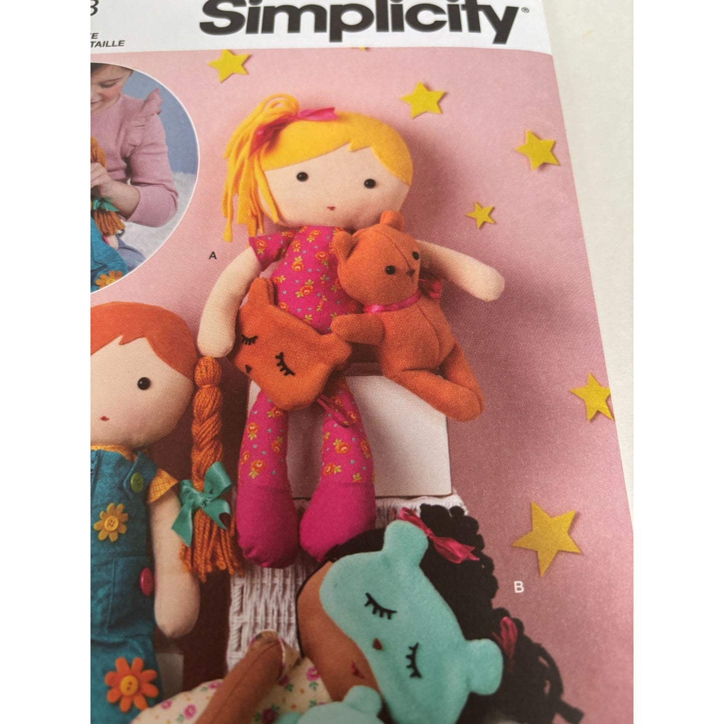 Simplicity Sewing Pattern R12183 Soft Doll and Doll Clothing Toddler Play UC 18"