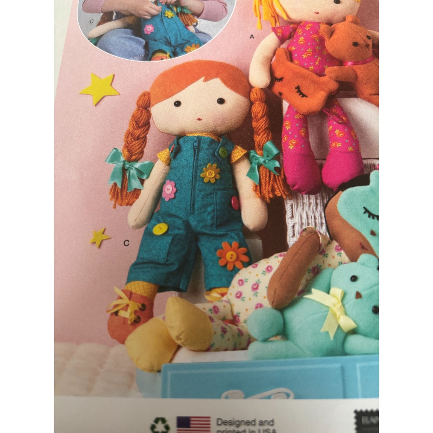 Simplicity Sewing Pattern R12183 Soft Doll and Doll Clothing Toddler Play UC 18"