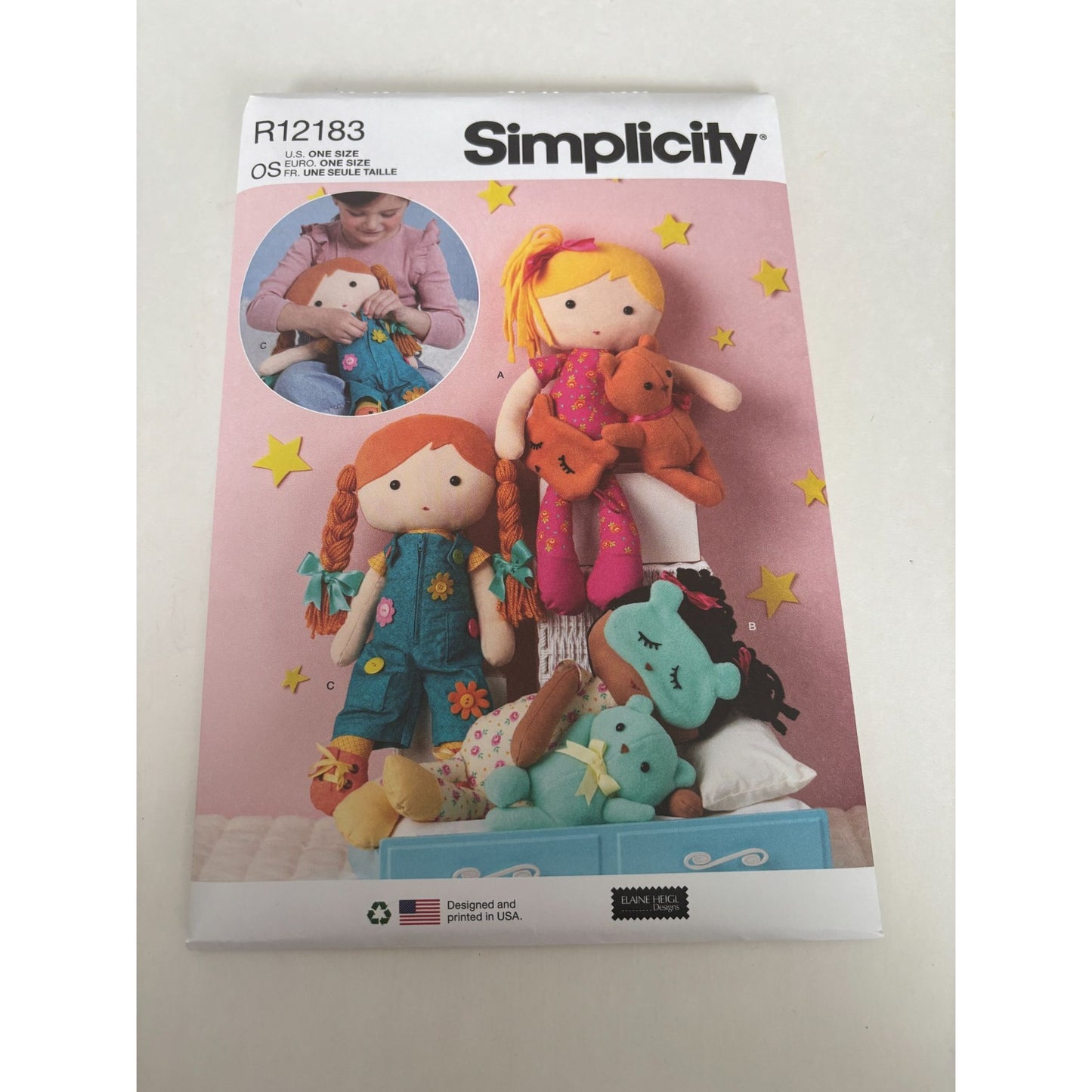 Simplicity Sewing Pattern R12183 Soft Doll and Doll Clothing Toddler Play UC 18"