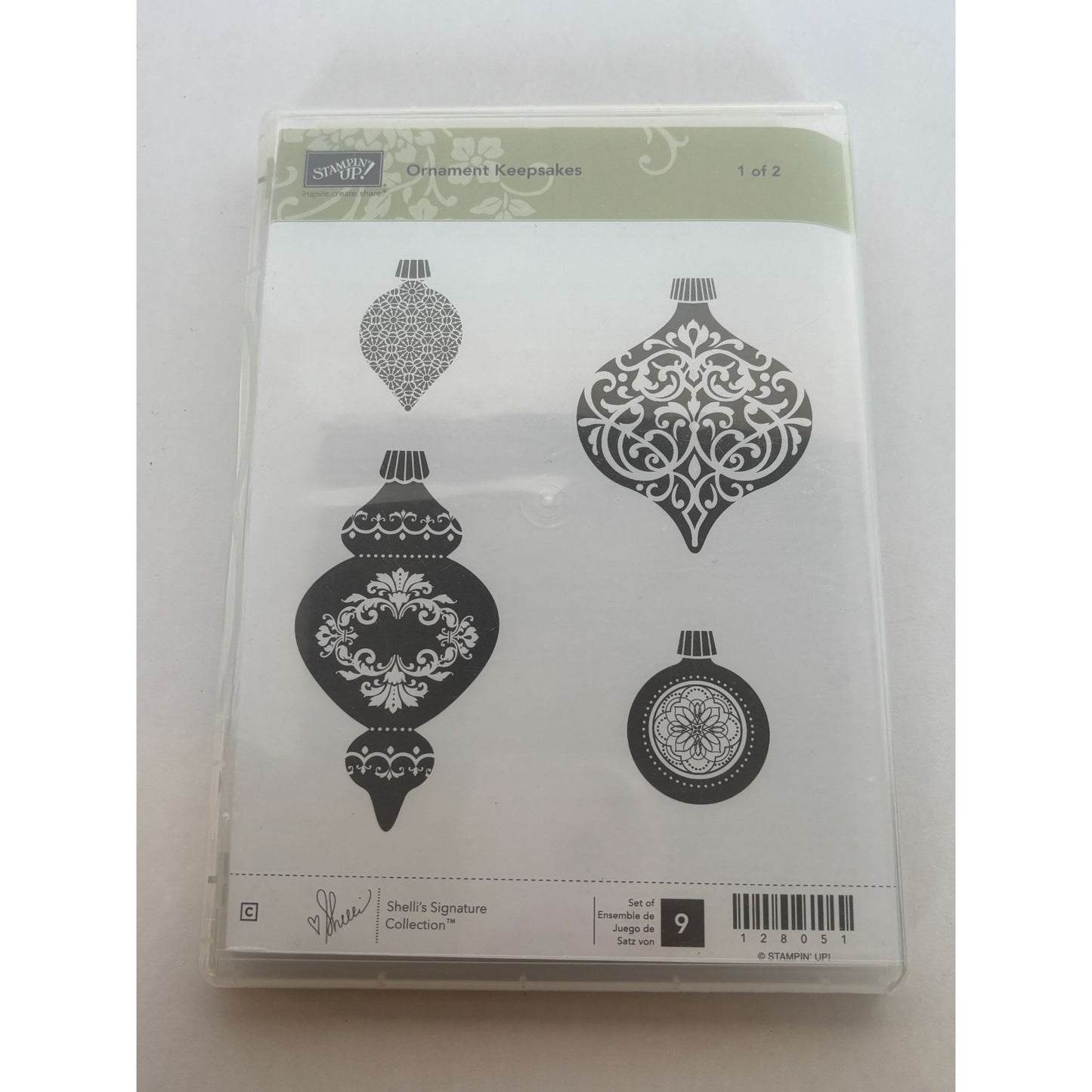 Stampin Up Big Shot Framelits Holiday Ornaments Keepsakes Clear Mount Set 9