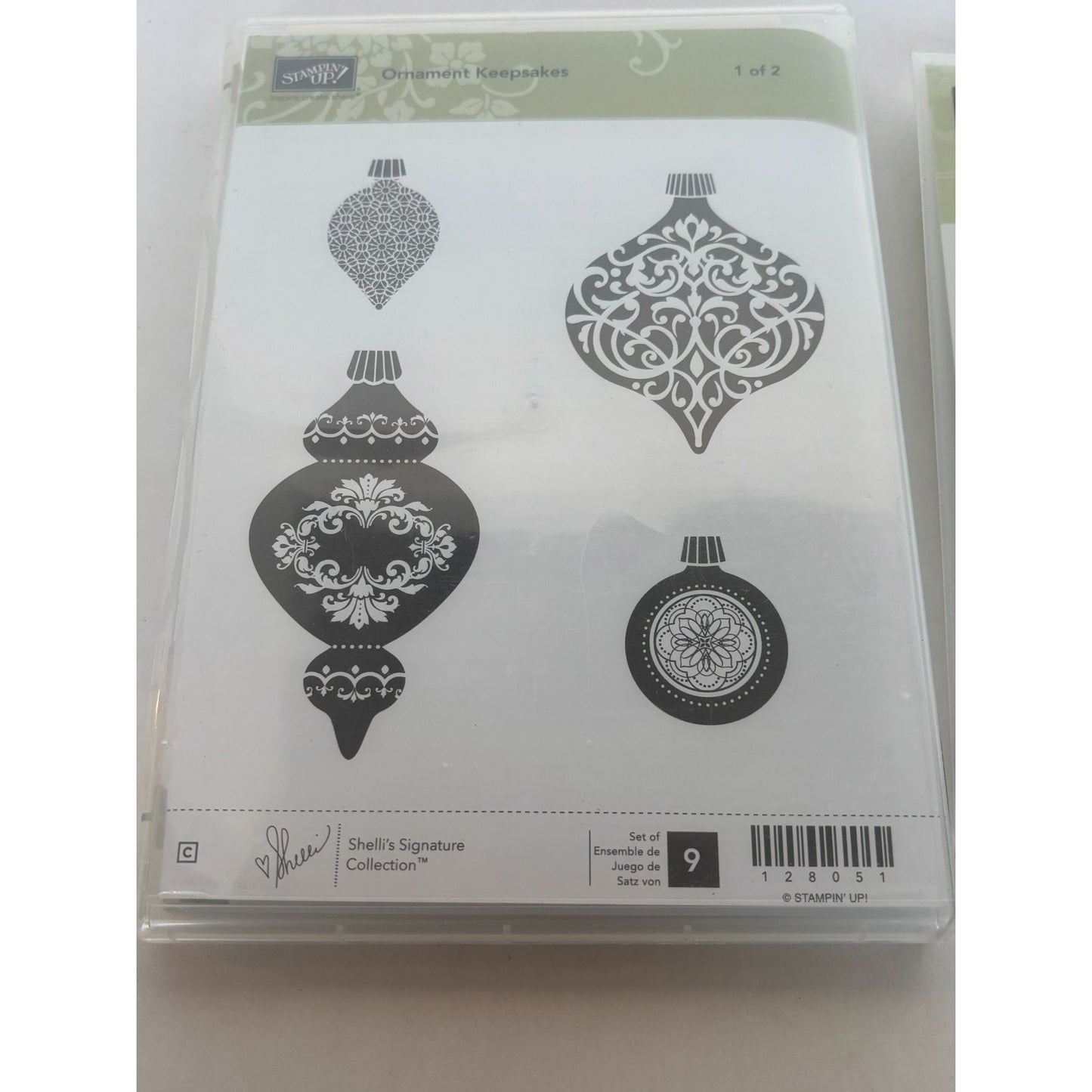 Stampin Up Big Shot Framelits Holiday Ornaments Keepsakes Clear Mount Set 9