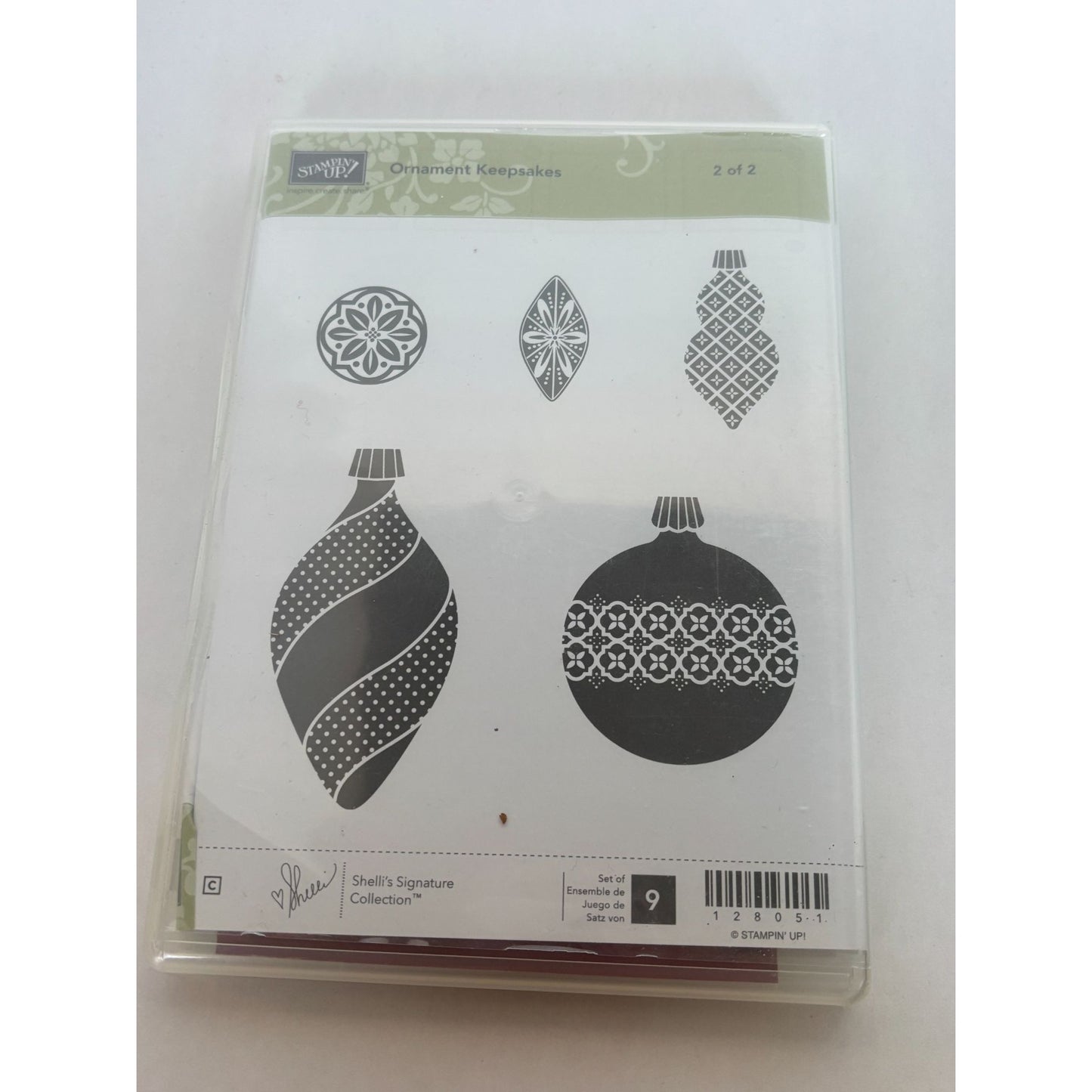 Stampin Up Big Shot Framelits Holiday Ornaments Keepsakes Clear Mount Set 9