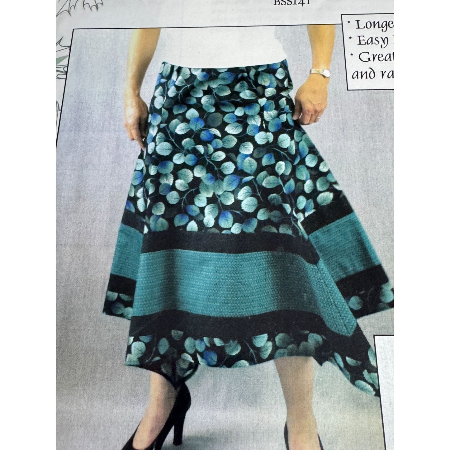 Brensan Studios Sewing Pattern Handkerchief Skirt Longer Length Elastic Waist UC