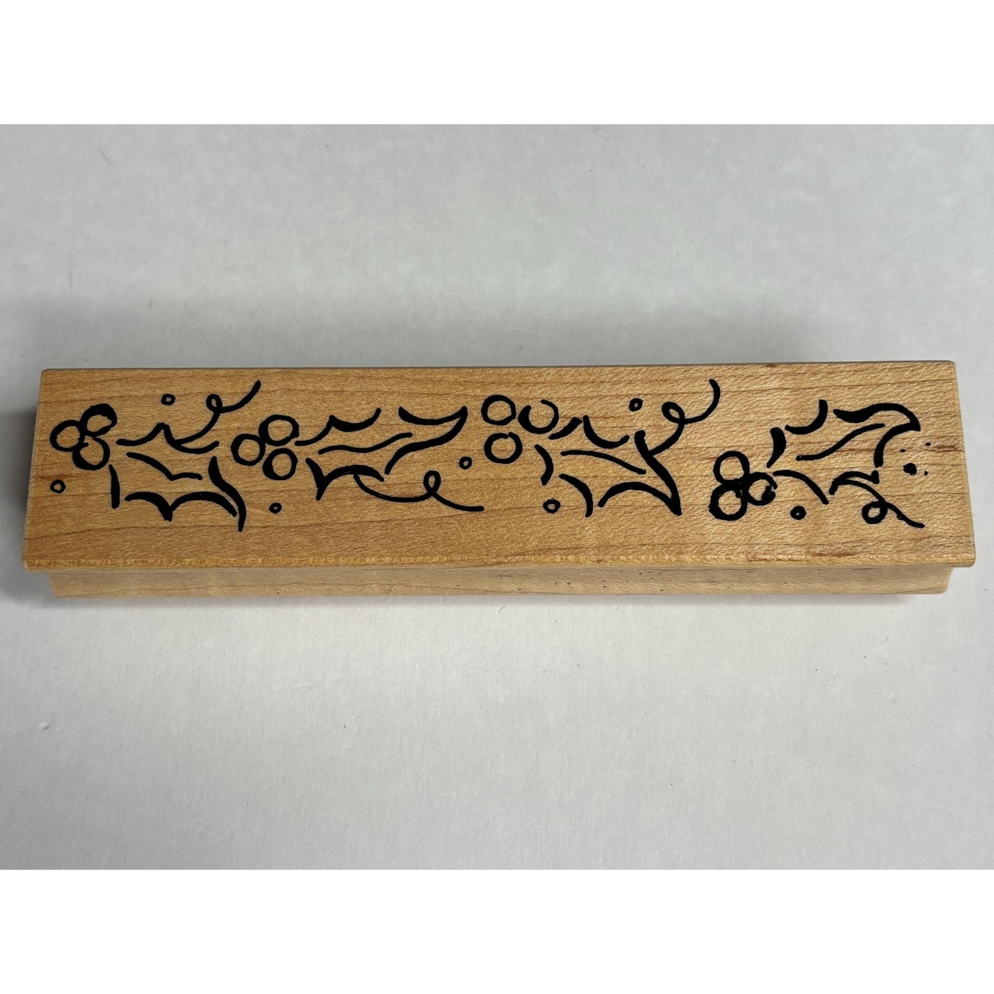 Great Impressions Rubber Stamp Holly Leaf Berry Christmas Border Edge Maker Long