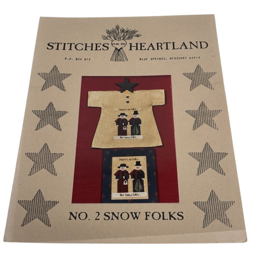 Stitches From The Heartland Cross Stitch Pattern Snowman Snow Folks Funny Winter