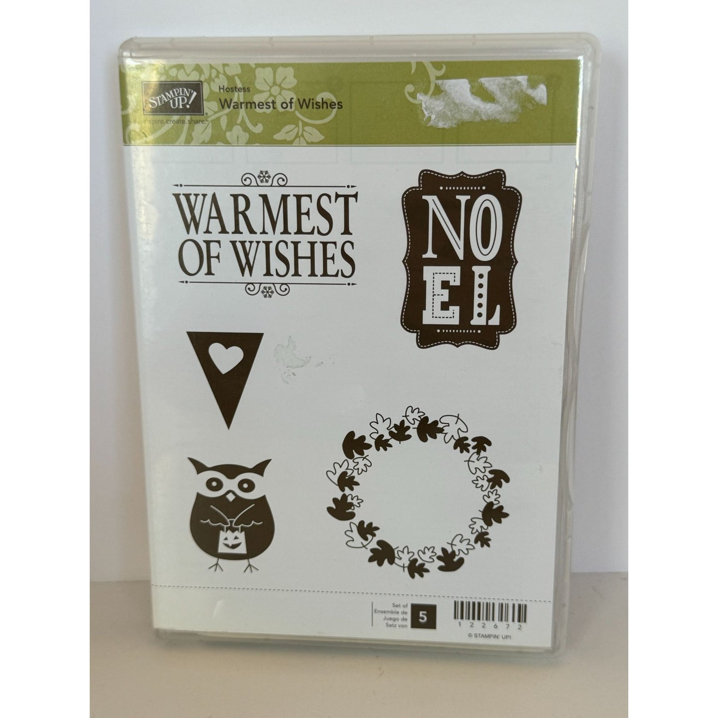 Stampin Up Clear Mount Rubber Stamps Warmest of Wishes Halloween Owl Fall Wreath