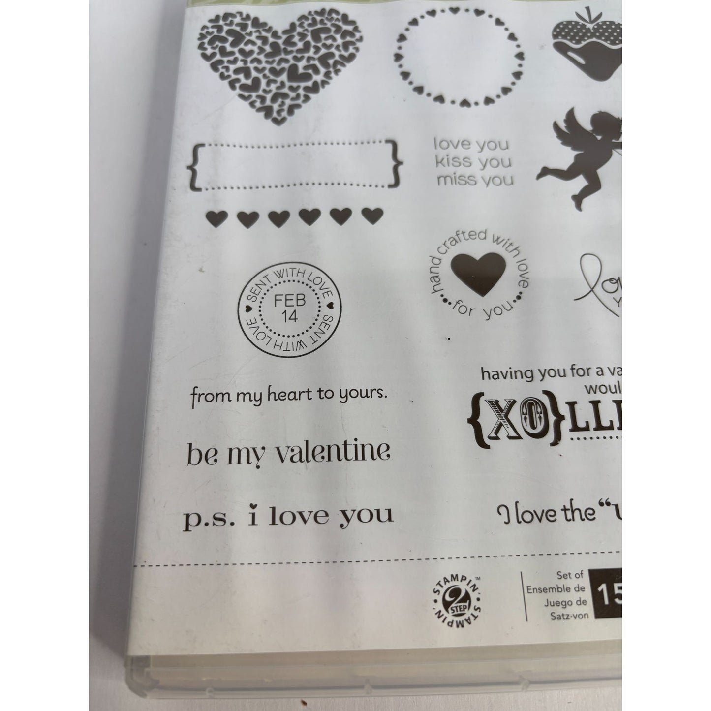 Stampin Up Valentines Day Rubber Stamps PS I Love You Hearts Strawberry Cupid