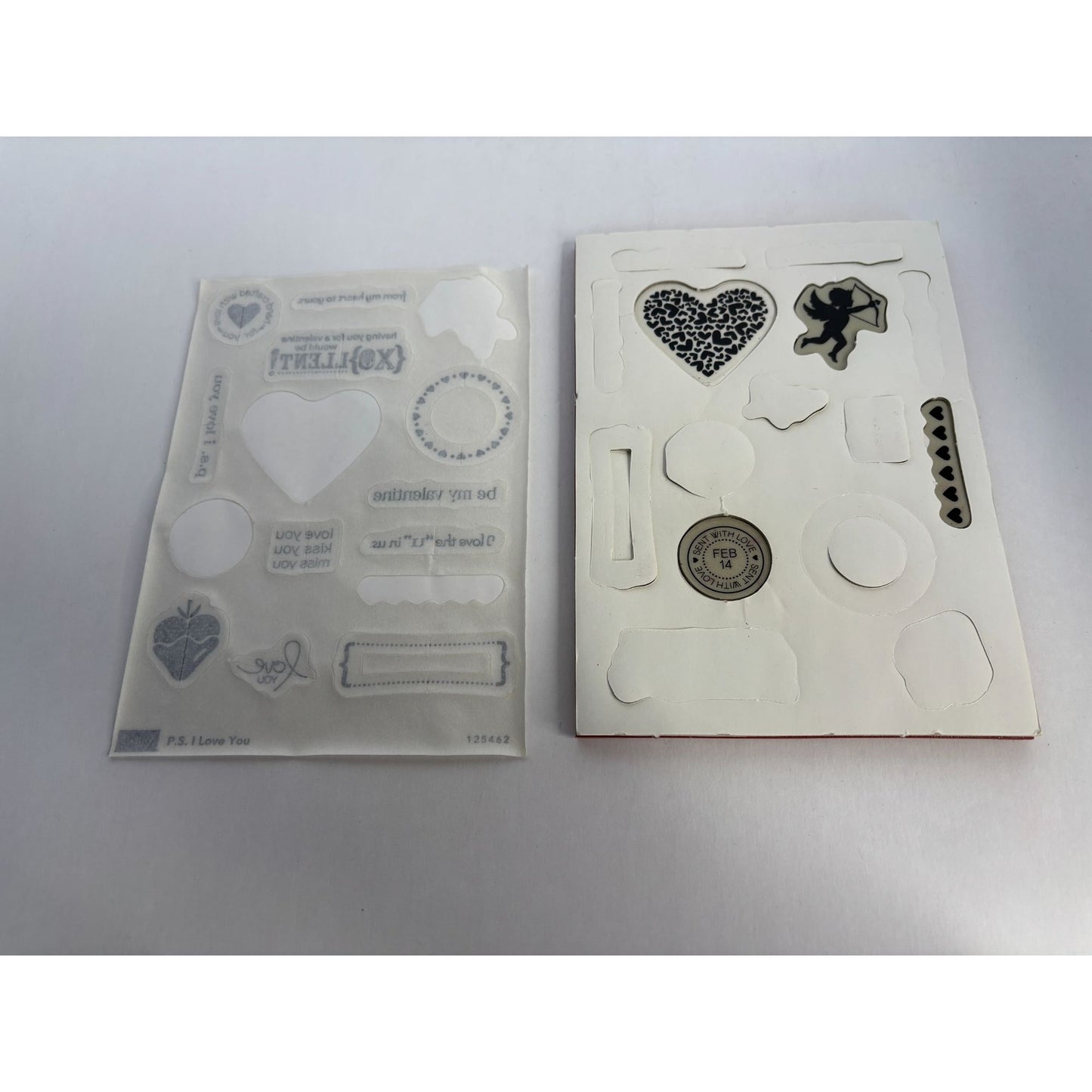 Stampin Up Valentines Day Rubber Stamps PS I Love You Hearts Strawberry Cupid