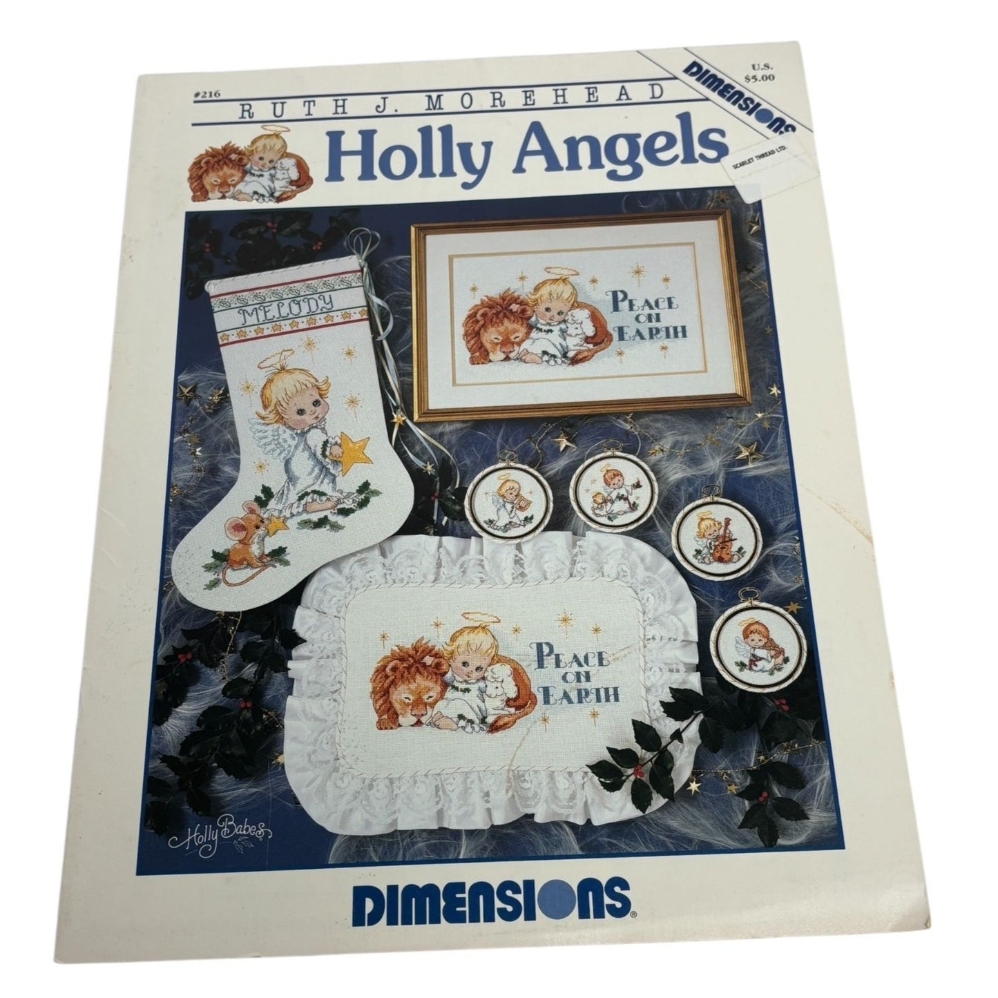 Dimensions Cross Stitch Pattern Holly Babes Angels Christmas Ornaments Morehead