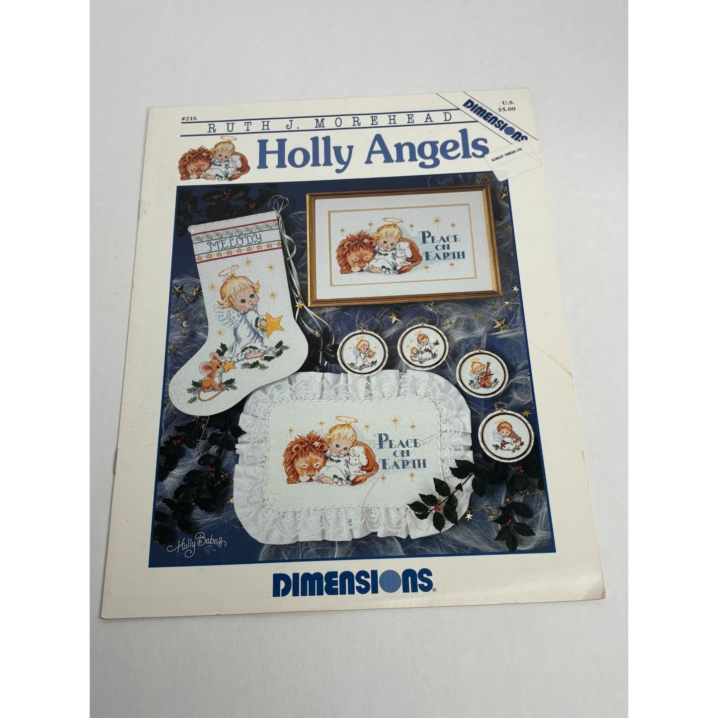 Dimensions Cross Stitch Pattern Holly Babes Angels Christmas Ornaments Morehead