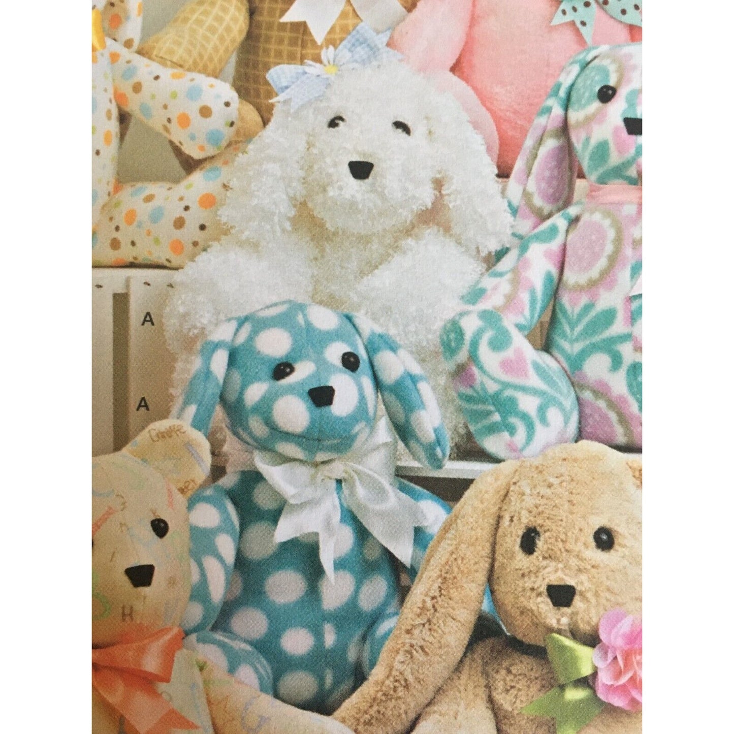 Simplicity Sewing Pattern 8044 Stuffed Animals Teddy Bear Dog Rabbit 14" Uncut