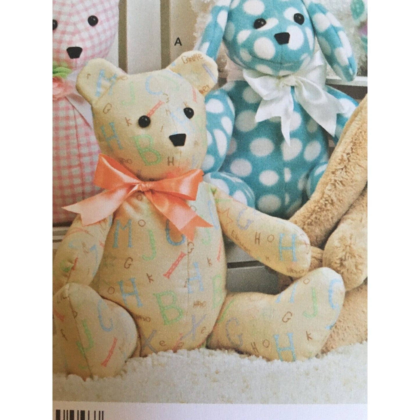 Simplicity Sewing Pattern 8044 Stuffed Animals Teddy Bear Dog Rabbit 14" Uncut