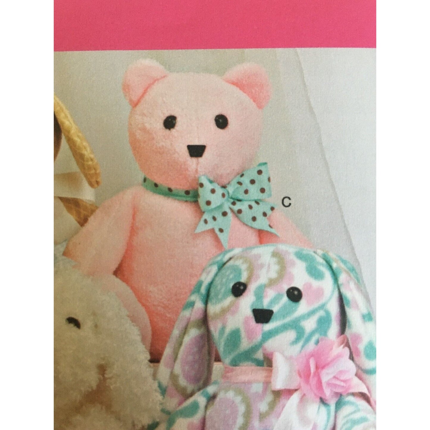 Simplicity Sewing Pattern 8044 Stuffed Animals Teddy Bear Dog Rabbit 14" Uncut