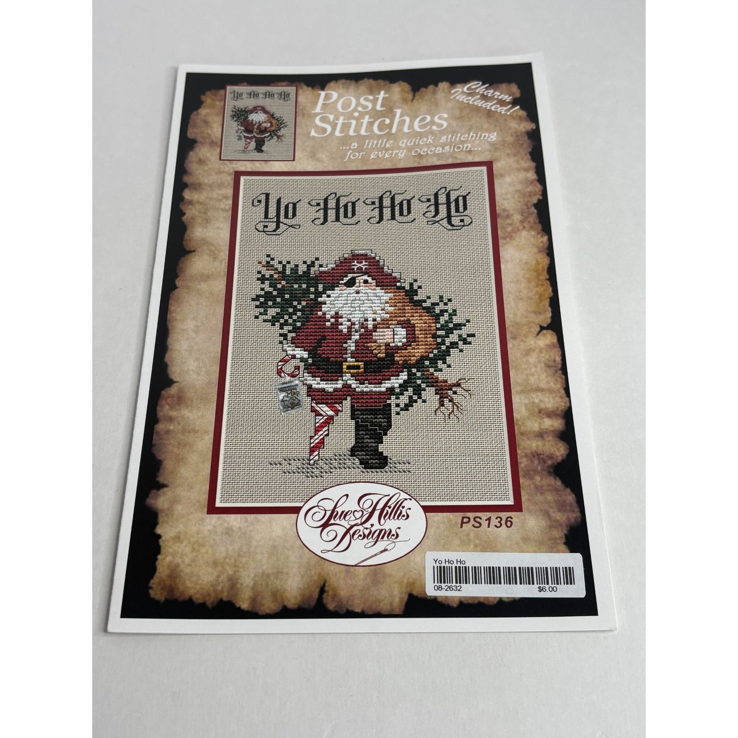 Post Stitches Cross Stitch Pattern Yo Ho Ho Ho Santa Pirate Christmas Charm Map