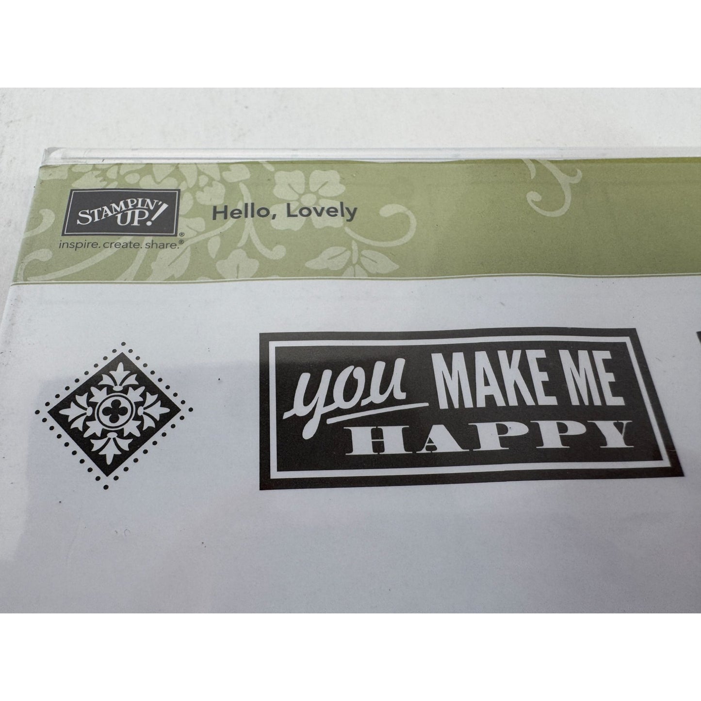 Stampin Up Rubber Stamp Set of 10 Hello Lovely Thank You Card Making Words Arrow