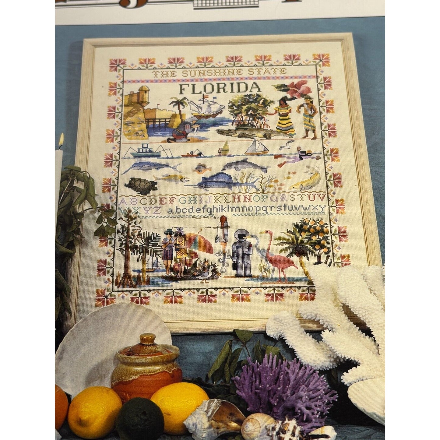 Ginger and Spice Cross Stitch Pattern Florida Sampler Sunshine State Orange Tree