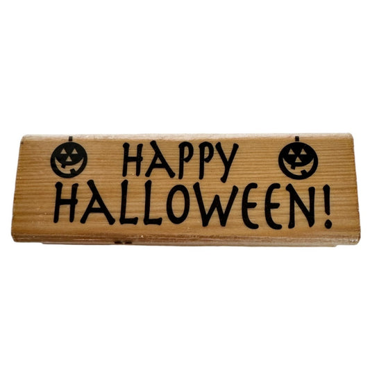 Craft Smart Rubber Stamp Happy Halloween Words Pumpkins Jack-O-Lantern Craft