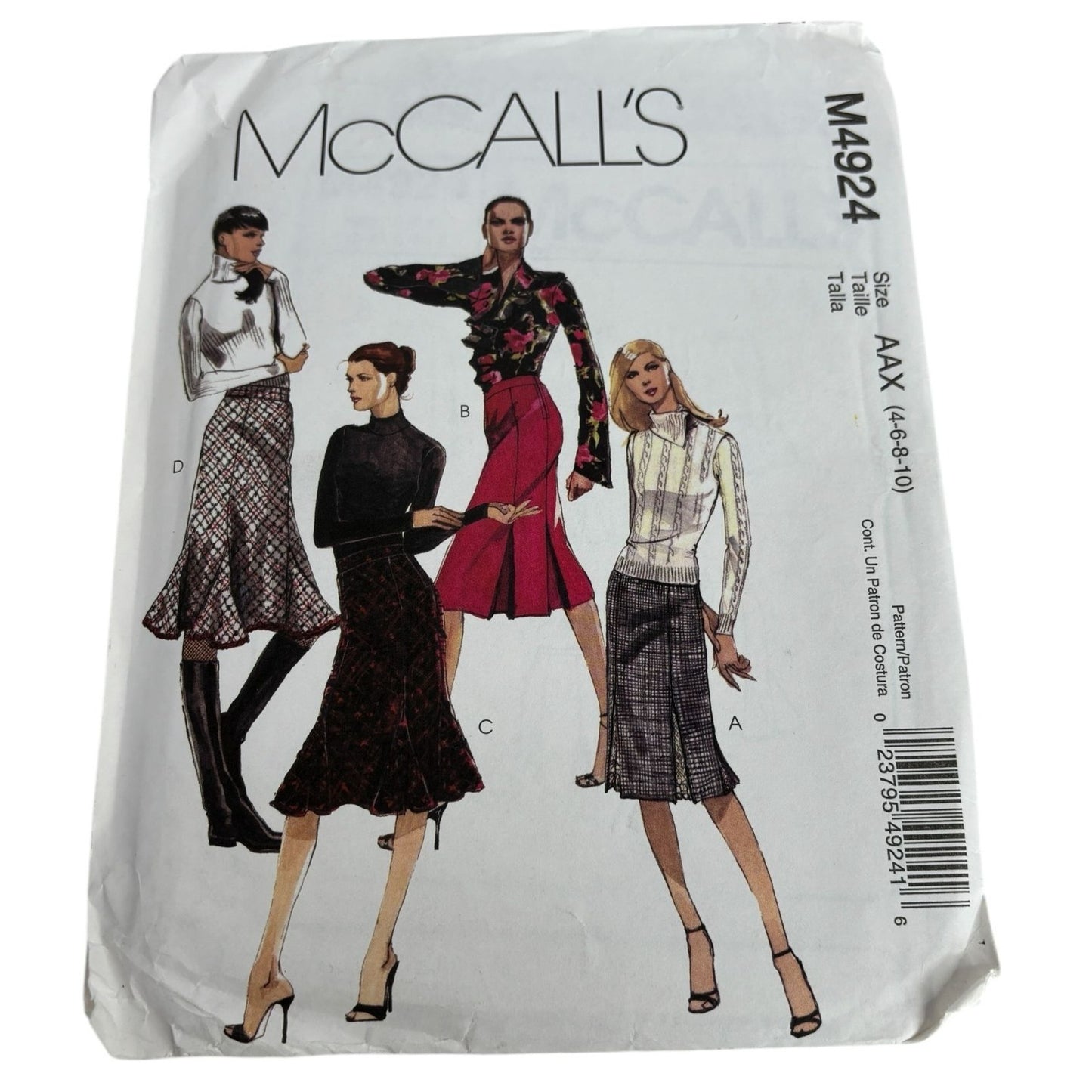 McCalls Sewing Pattern M4924 Misses Skirt Side Zipper Work Career Sizes 4-10 UC