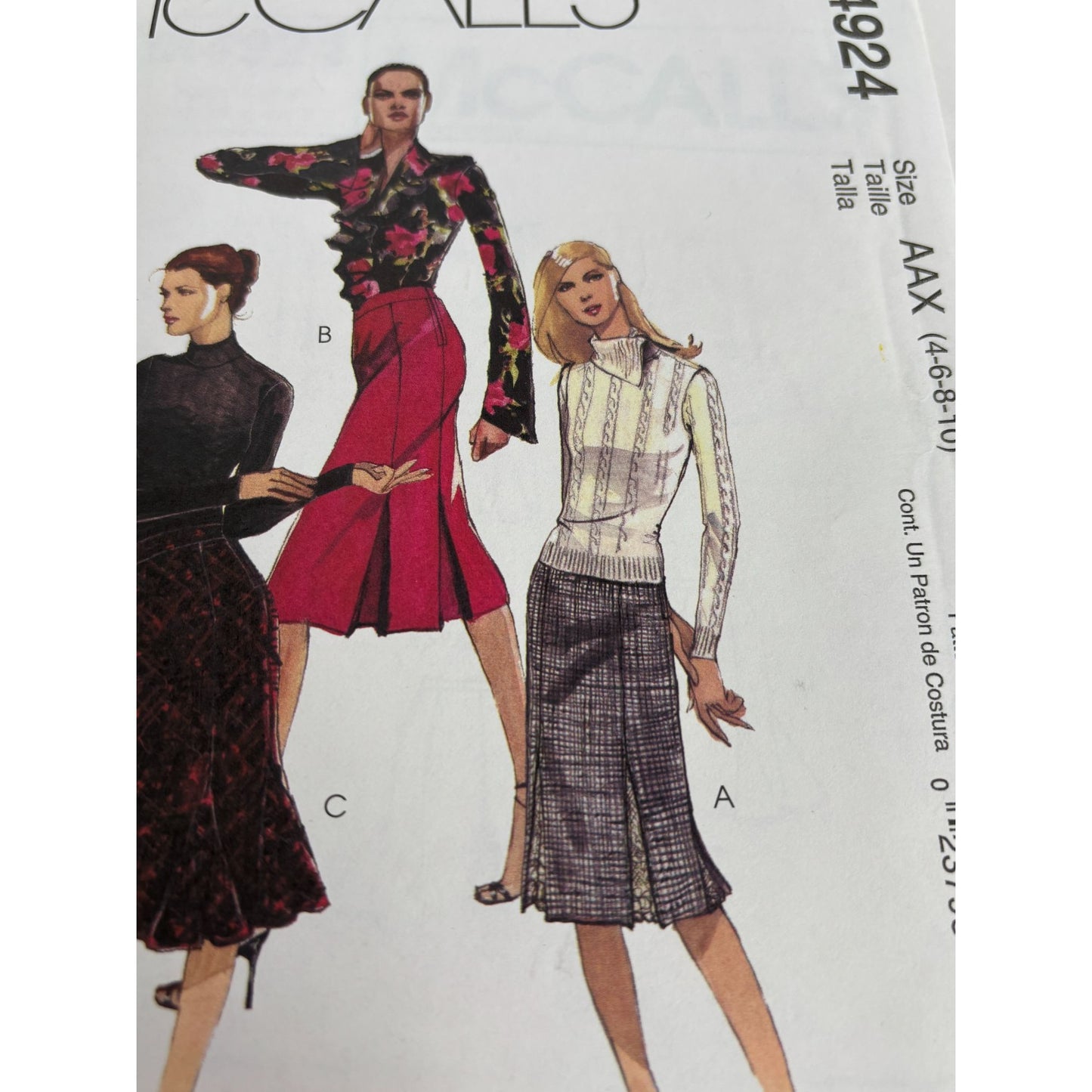 McCalls Sewing Pattern M4924 Misses Skirt Side Zipper Work Career Sizes 4-10 UC