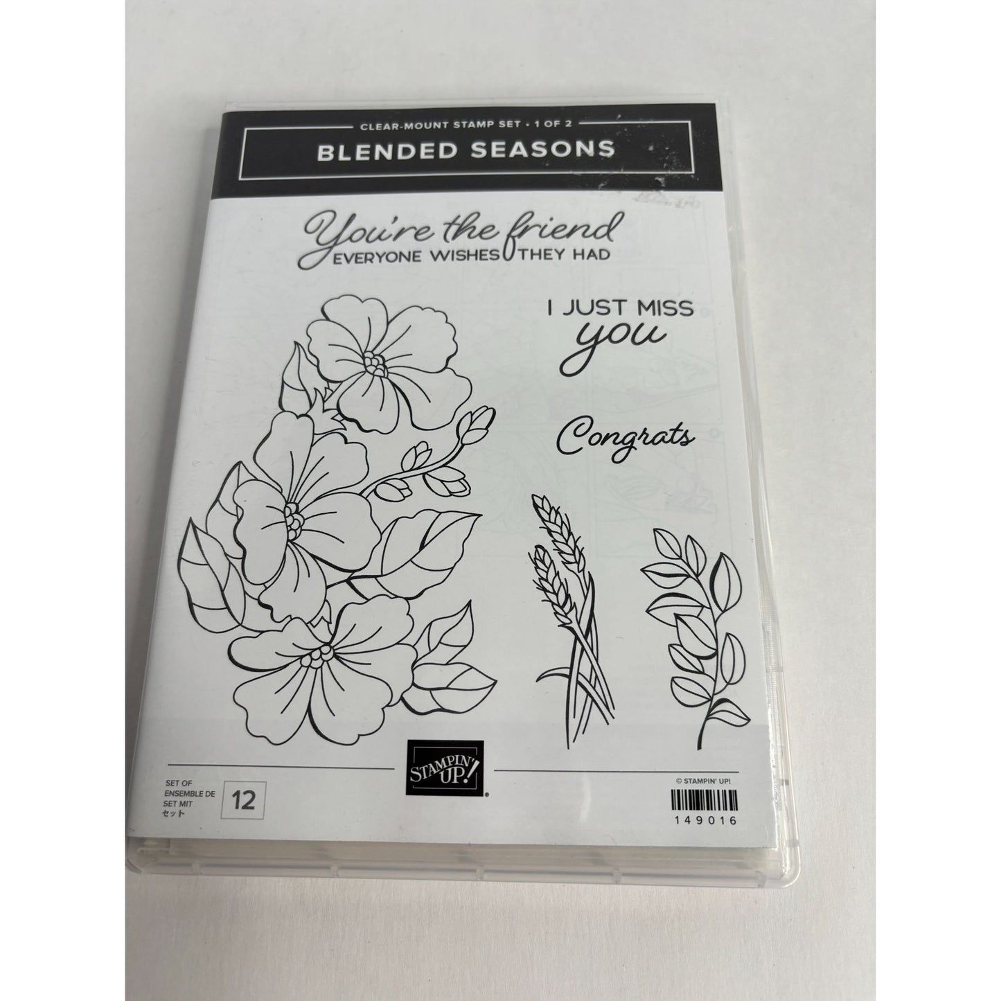 Stampin Up Blended Seasons Clear Mount Stamps Friendship Card Making Miss You