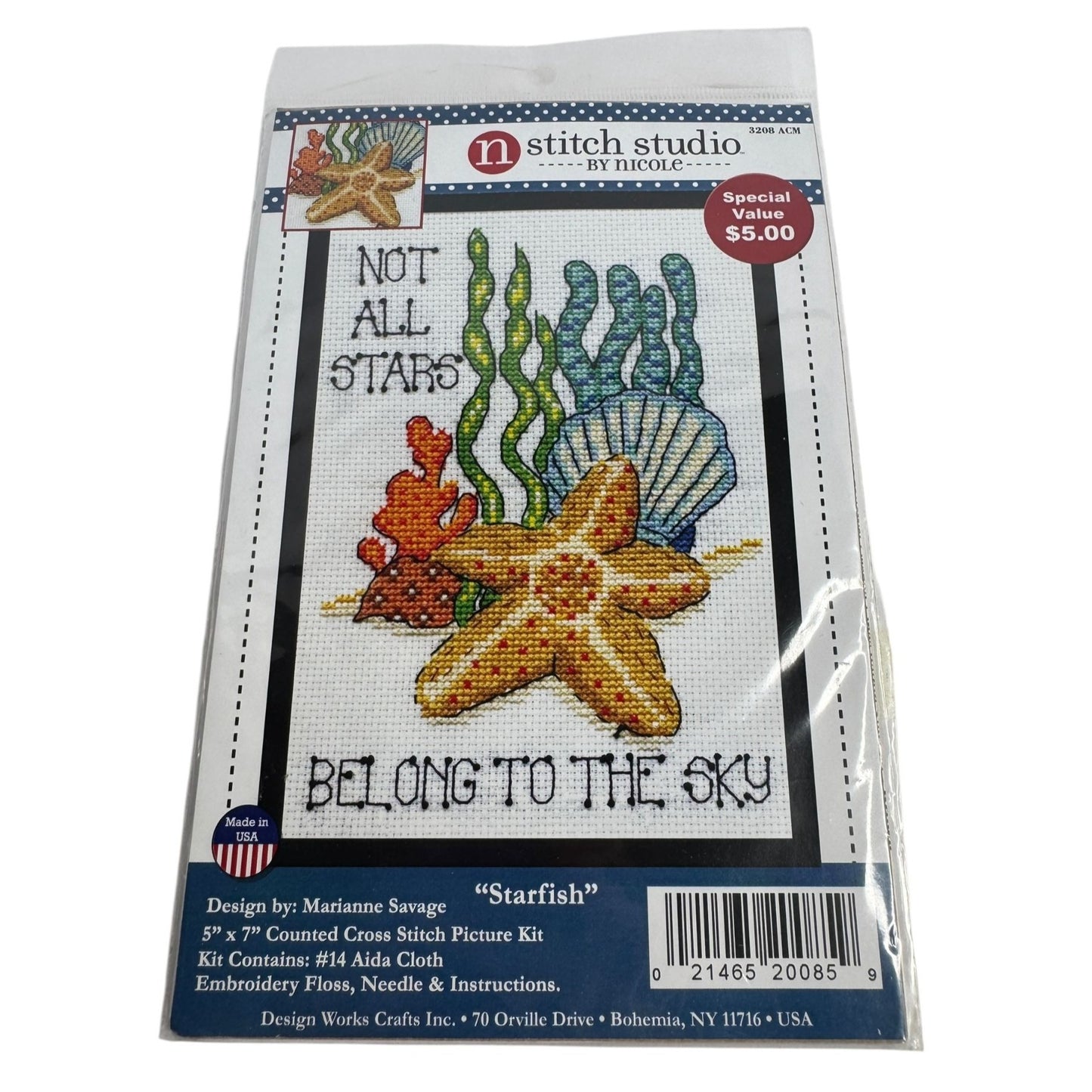 Stitch Studio Counted Cross Stitch Kit Starfish Not All Stars Belong to the Sky