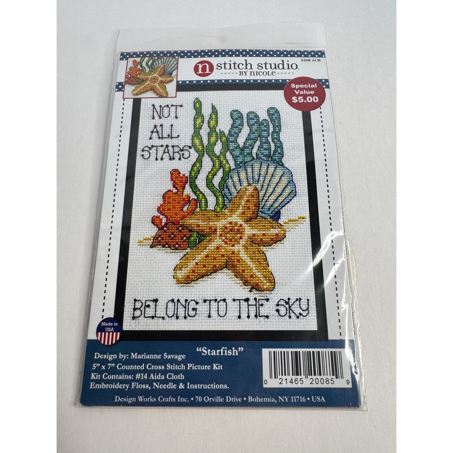 Stitch Studio Counted Cross Stitch Kit Starfish Not All Stars Belong to the Sky